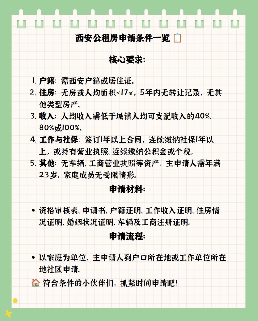 西安公租房最新申请条件