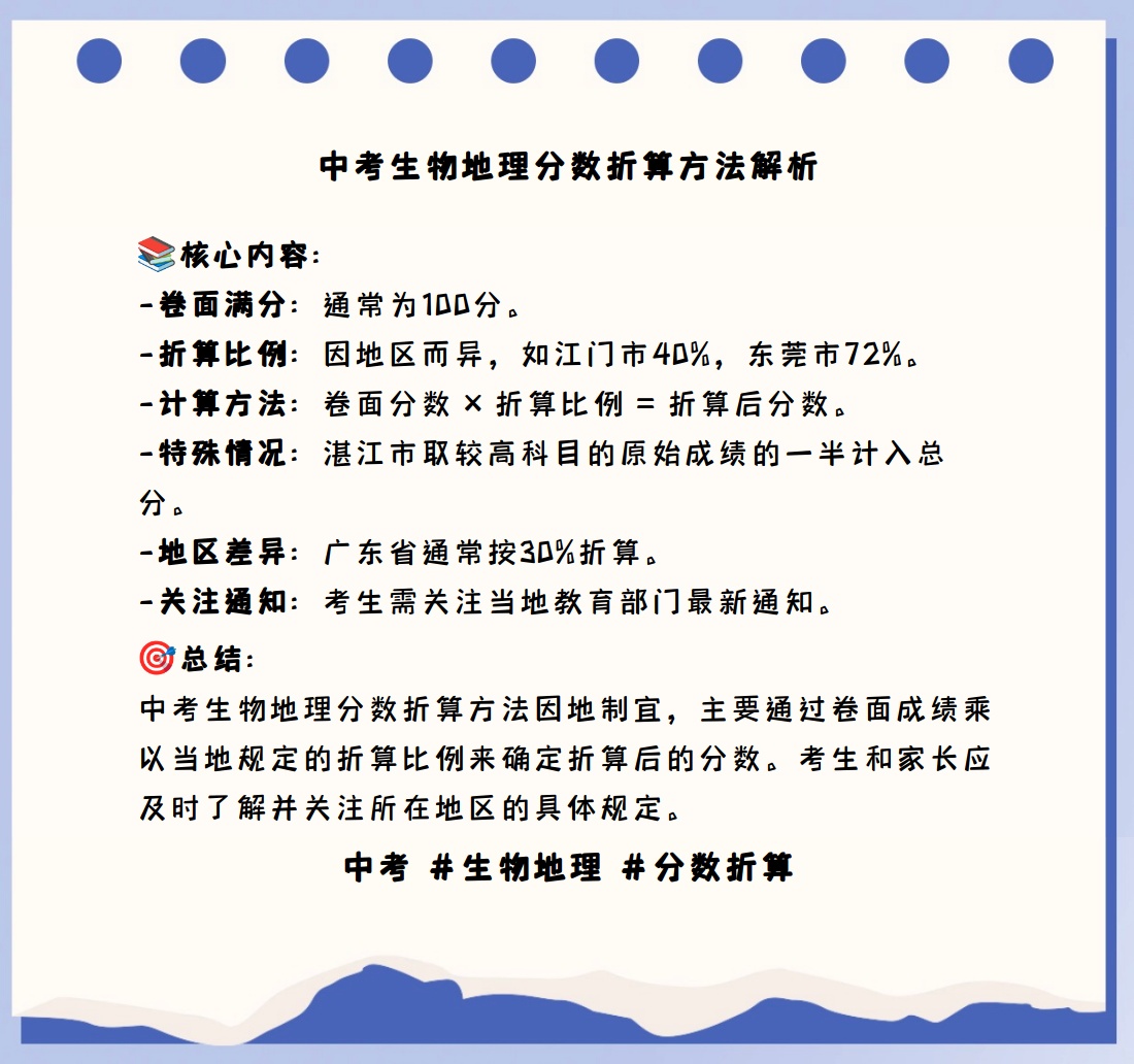 地理满分30折算
