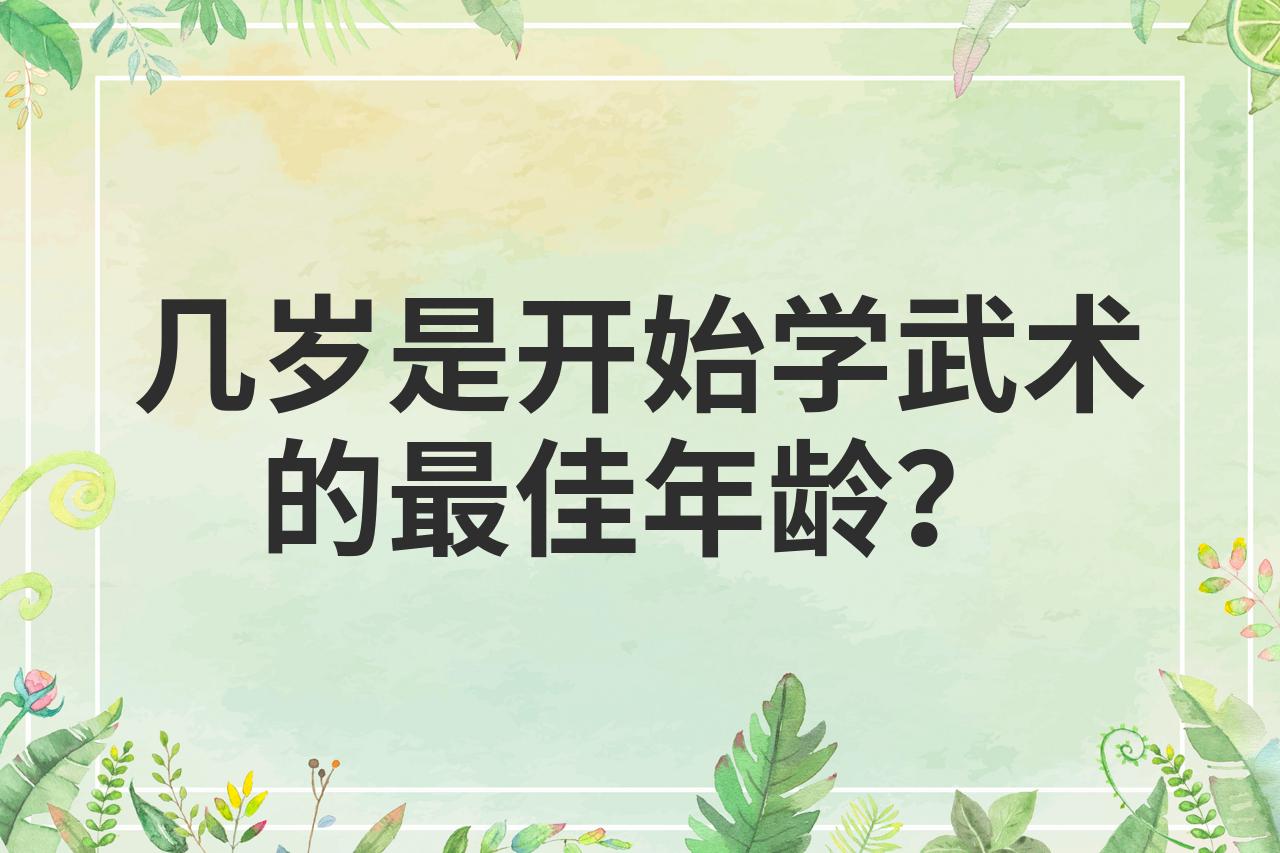 几岁是开始学武术的最佳年龄?