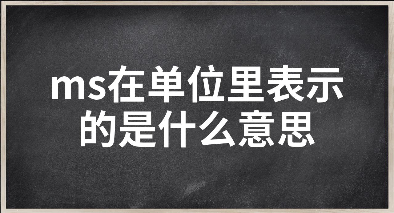 ms是代表什么意思