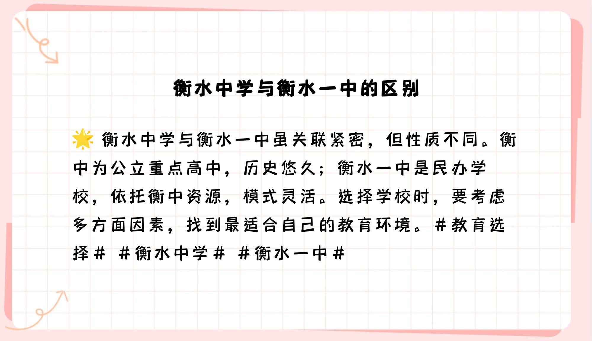 衡一和衡中是一个学校吗