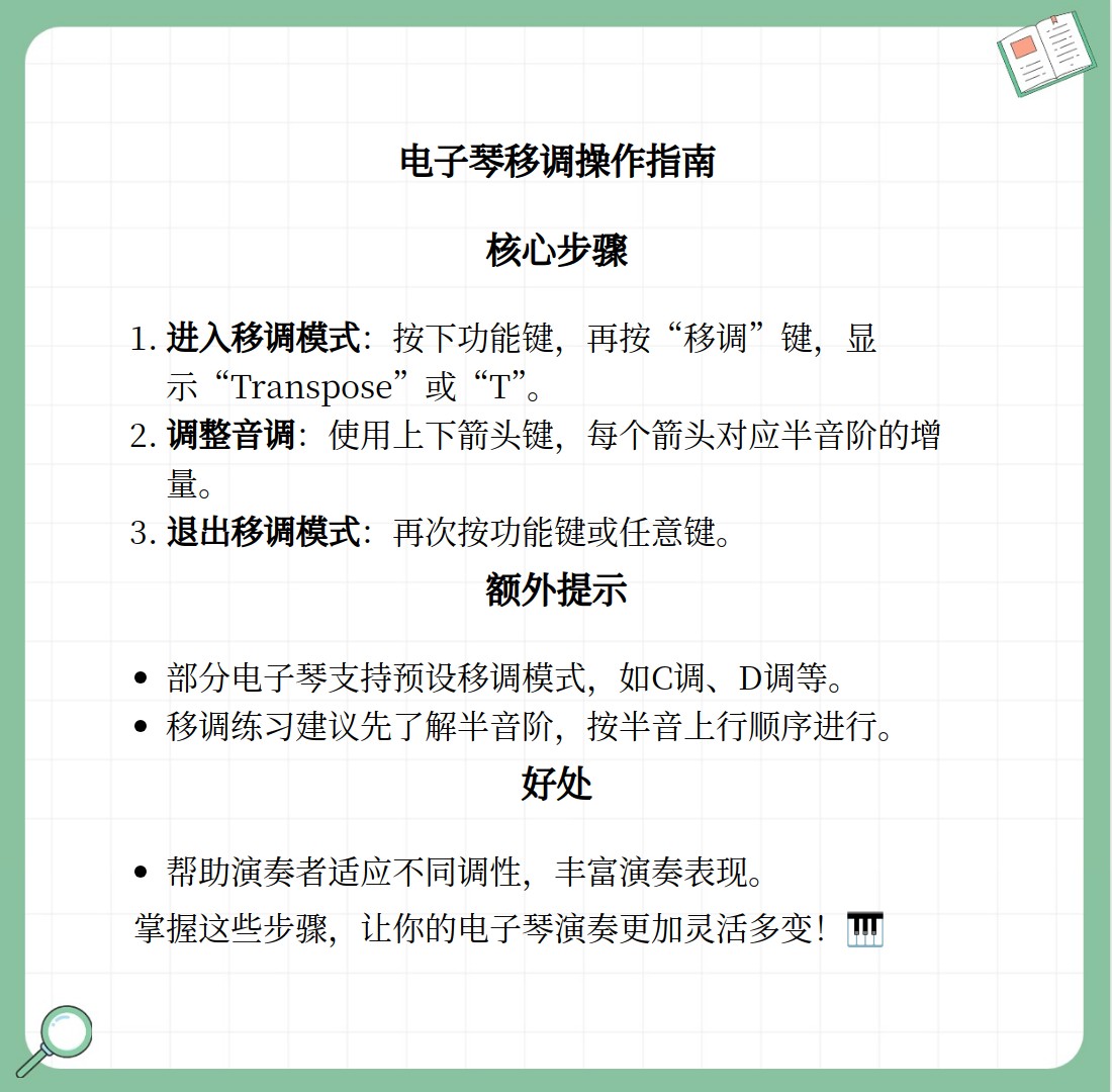 卡西欧电子琴移调图解图片