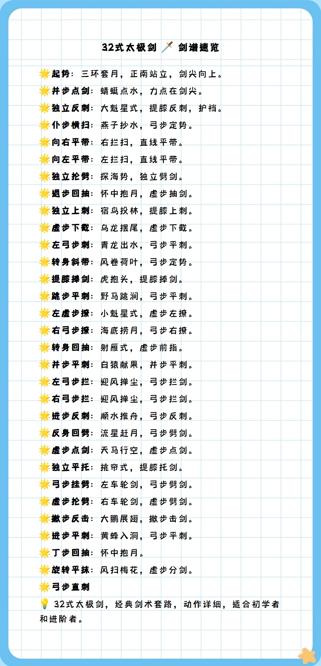 32式太极剑剑谱全文图片