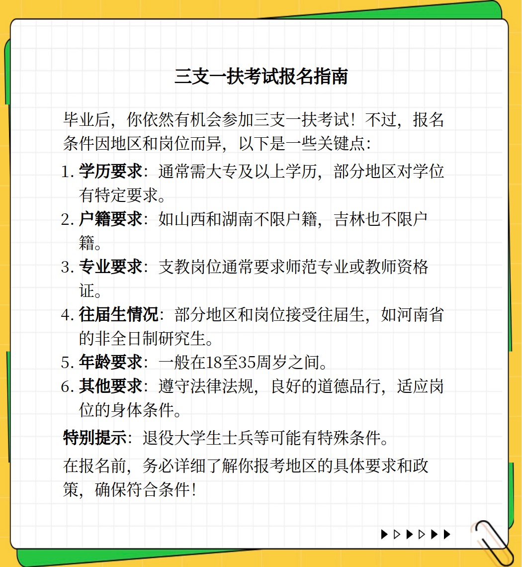 毕业后能否参加三支一扶考试