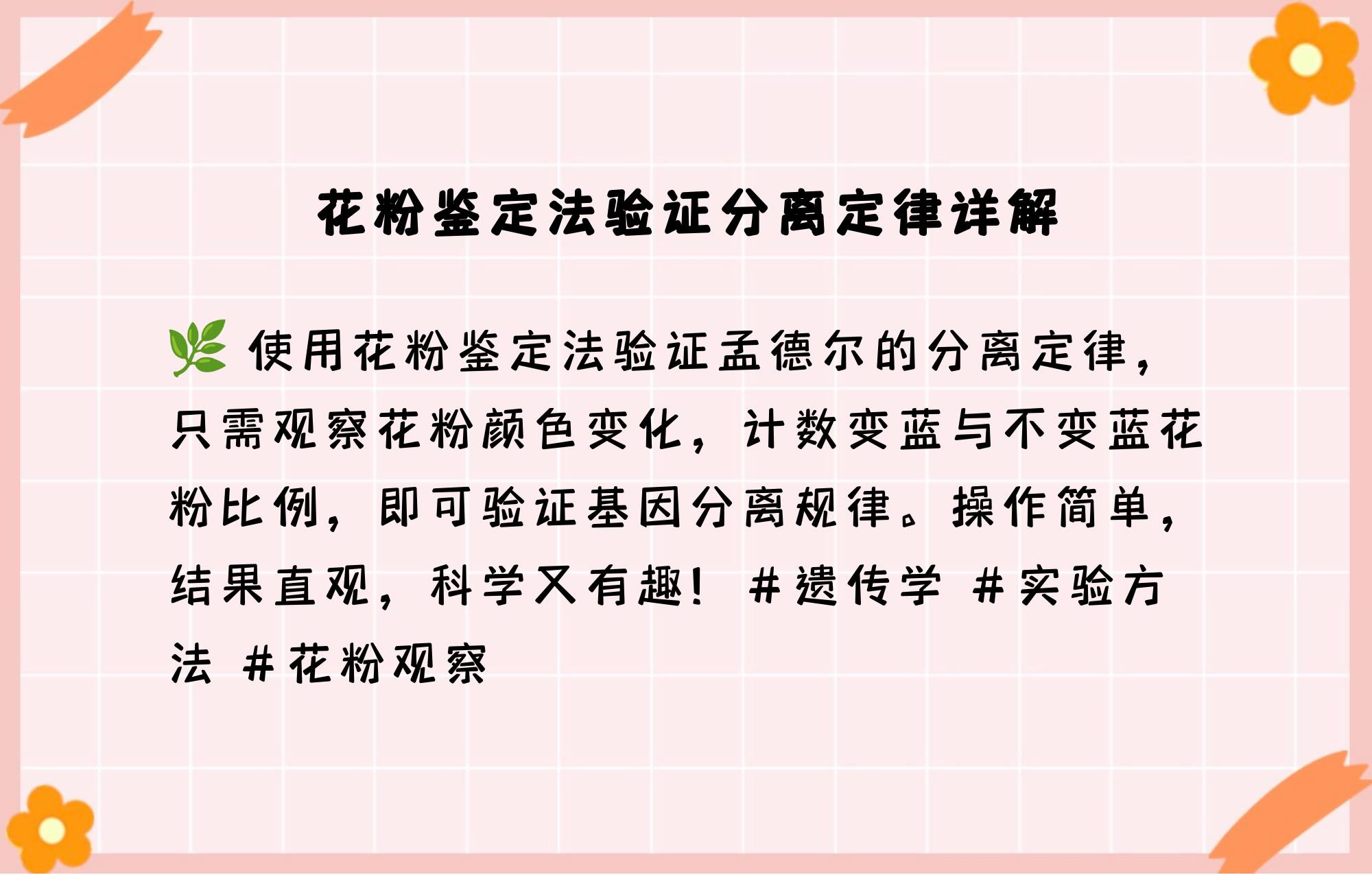 如何用花粉鉴定法验证分离定律