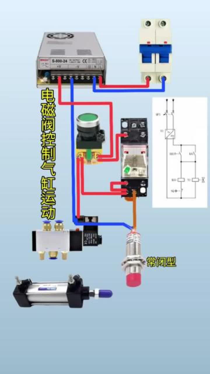 电磁阀与气缸连接图图片