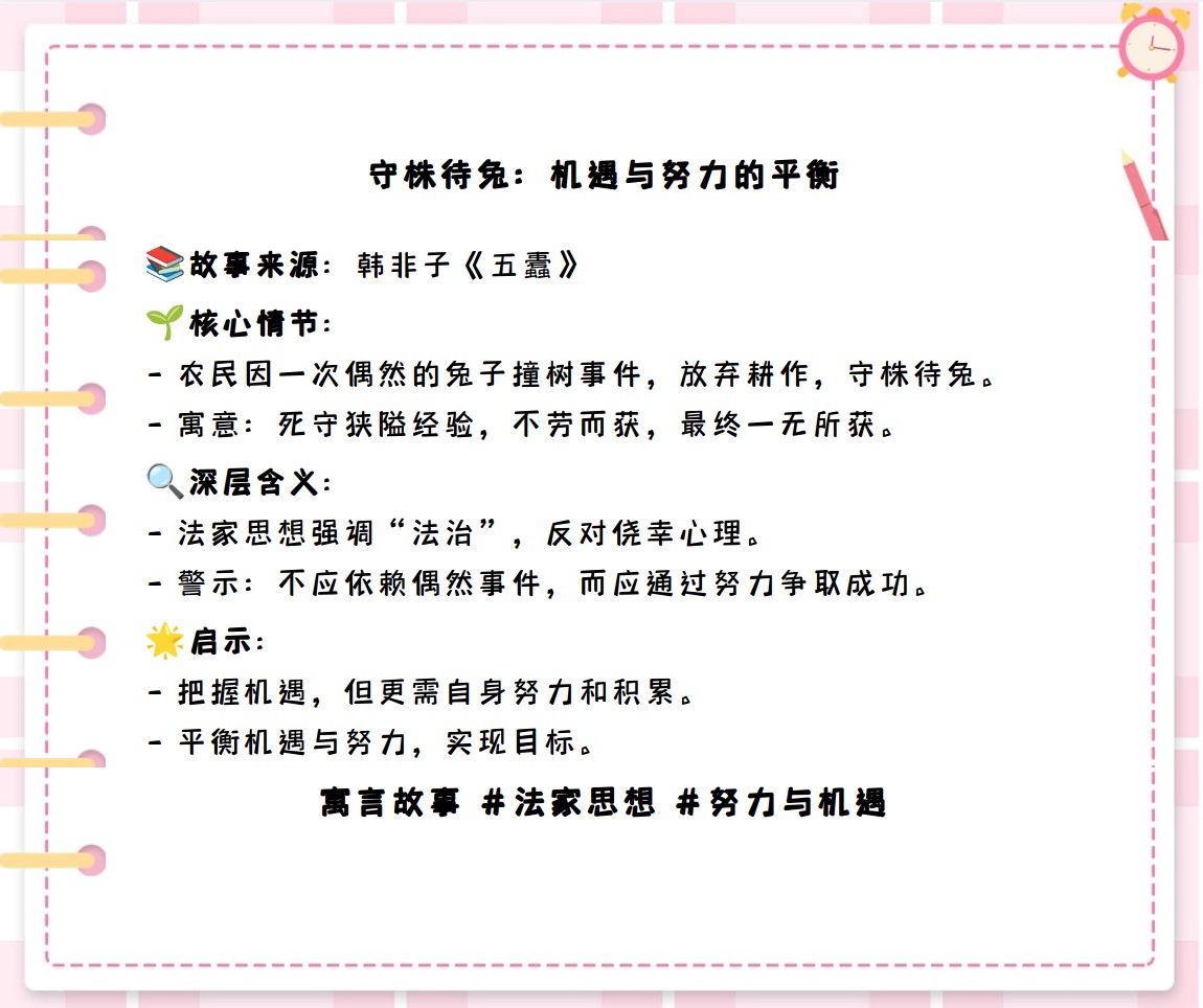 因释其耒而守株的寓意