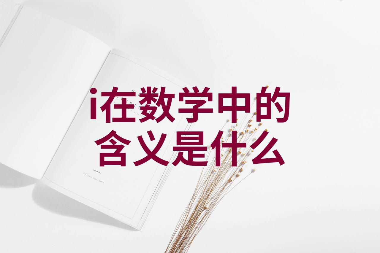 数学里的i表示什么