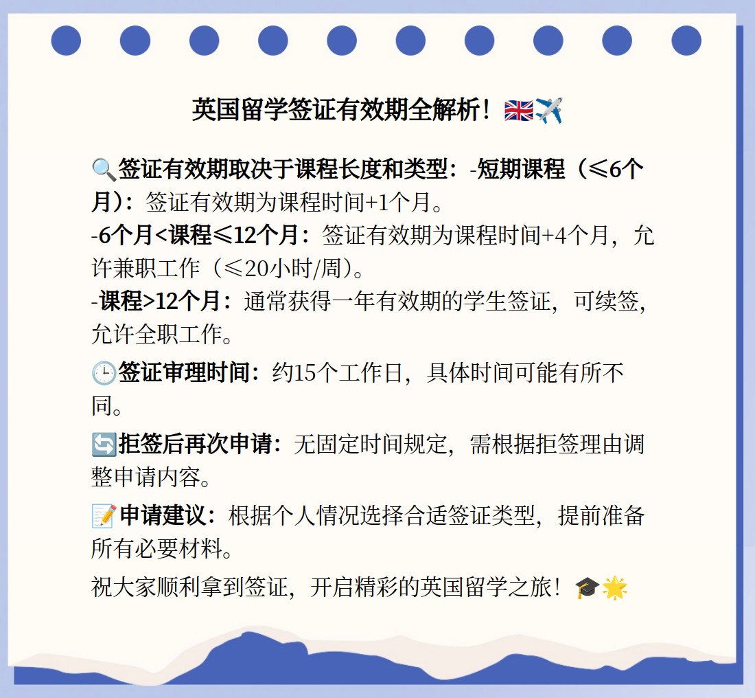 英国留学签证有效期多久