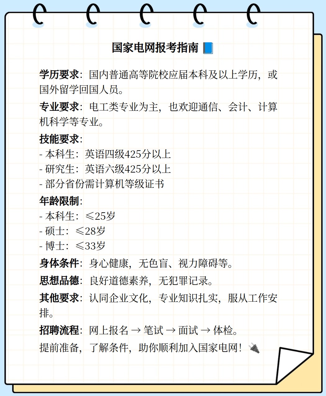 报考国家电网需满足哪些条件