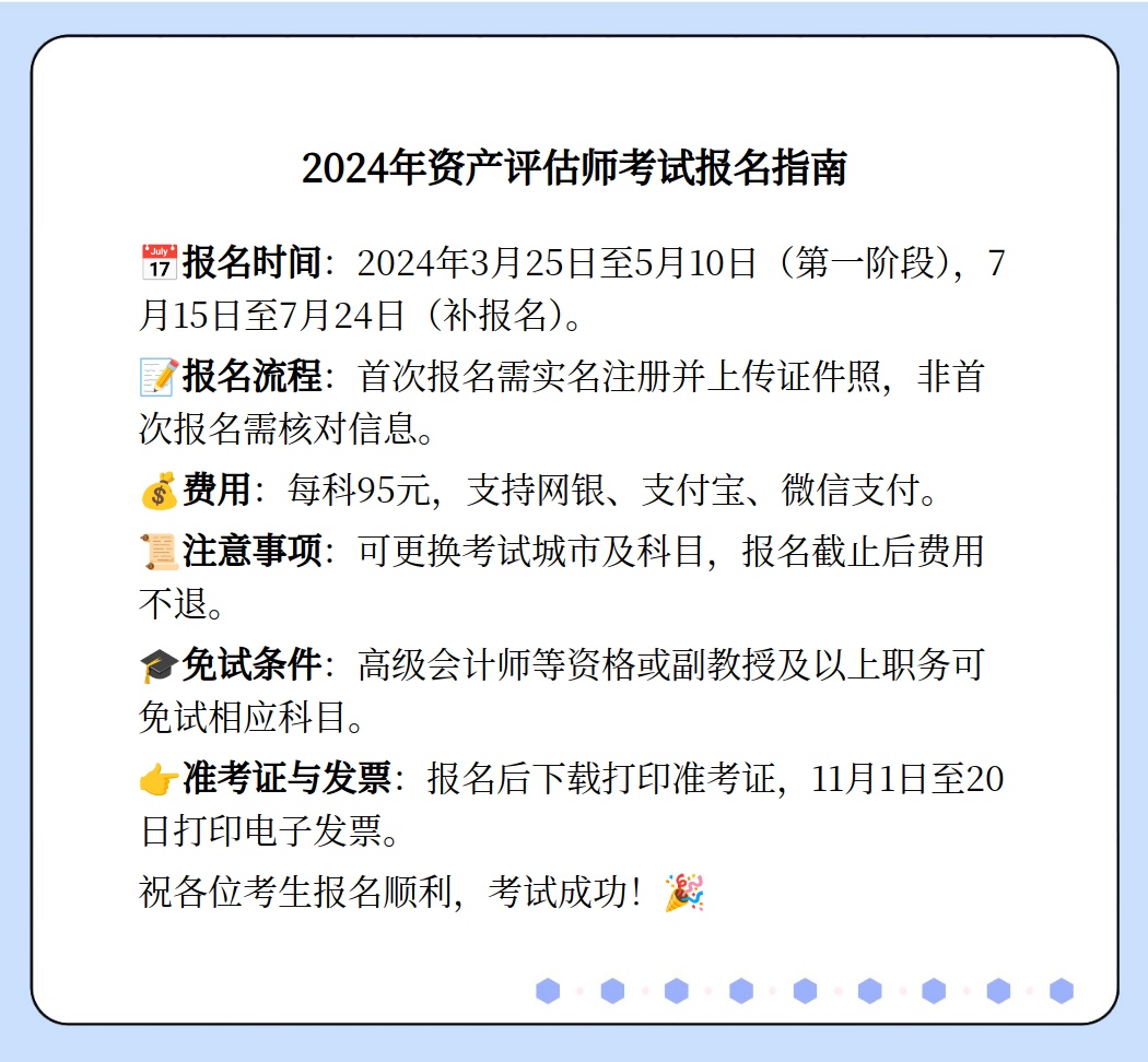 资产评估师报名时间及流程