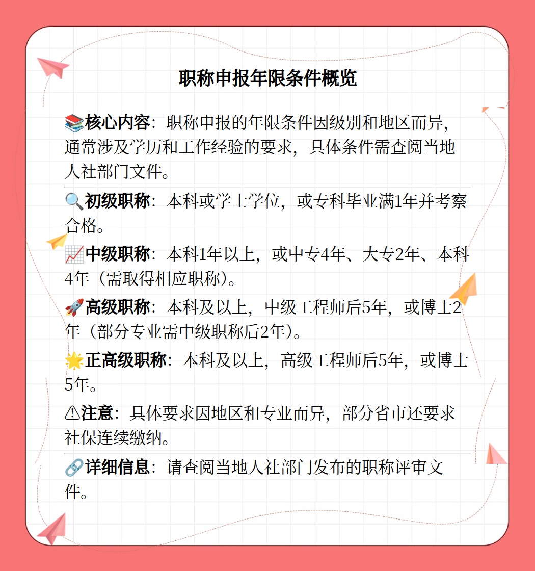 职称申报的年限条件是什么