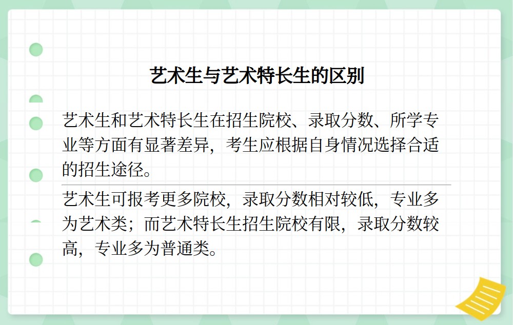 艺术生和艺术特长生区别是什么?